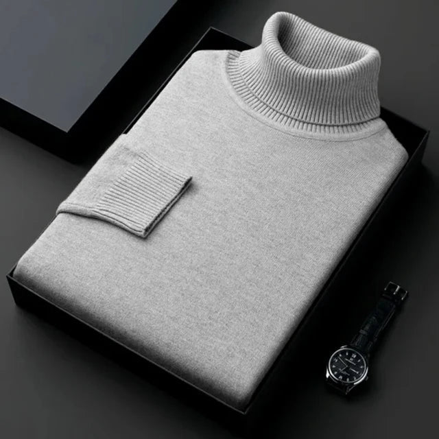 Klassischer Winter Slim Fit Rollkragenpullover Für Herren