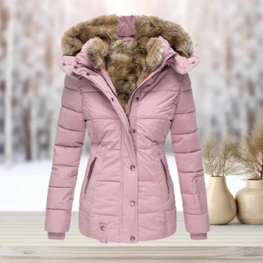 Kunstfell Kapuzen Winterjacke Streetwear Damen