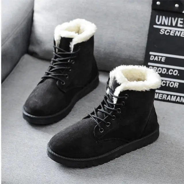 Klassische Schnürstiefel Mit Rutschfester Sohle Für Damen