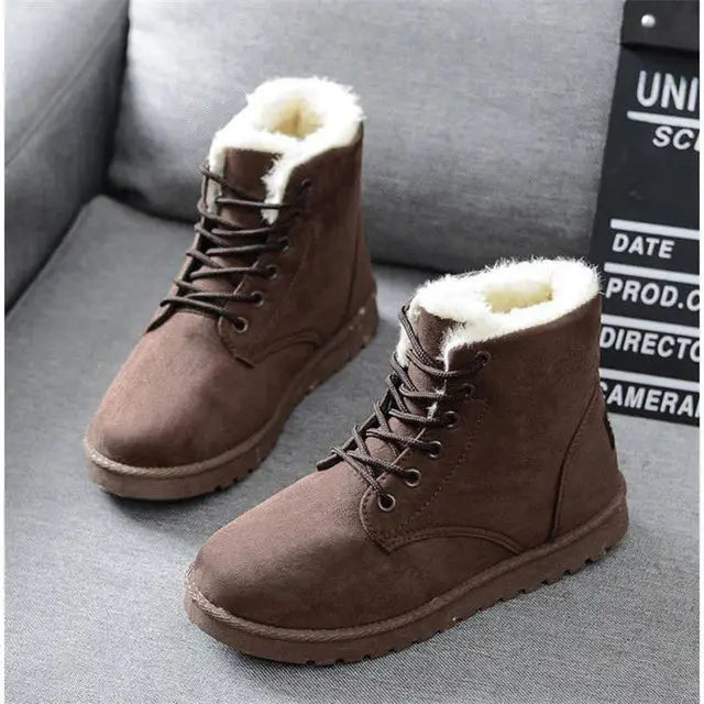 Klassische Schnürstiefel Mit Rutschfester Sohle Für Damen
