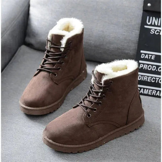 Klassische Schnürstiefel Mit Rutschfester Sohle Für Damen