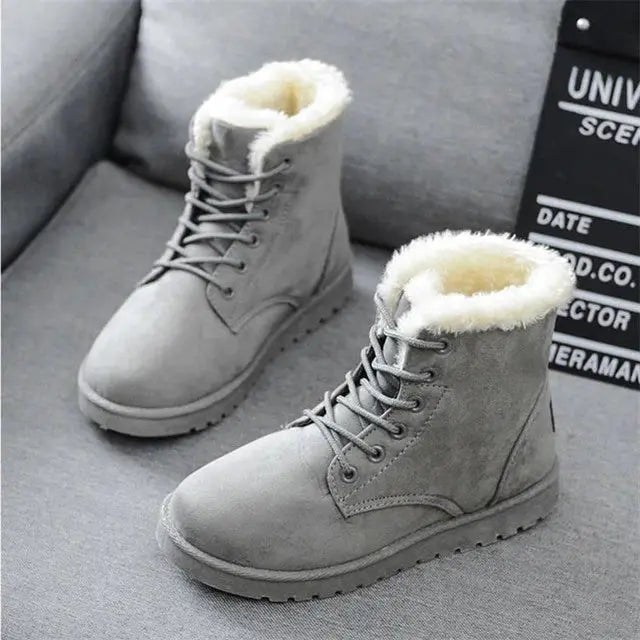 Klassische Schnürstiefel Mit Rutschfester Sohle Für Damen
