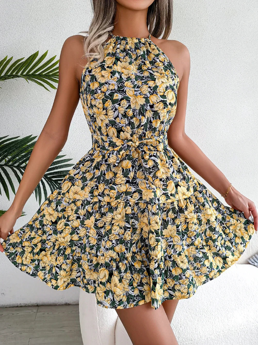 Luftiges Blumenkleid Für Damen