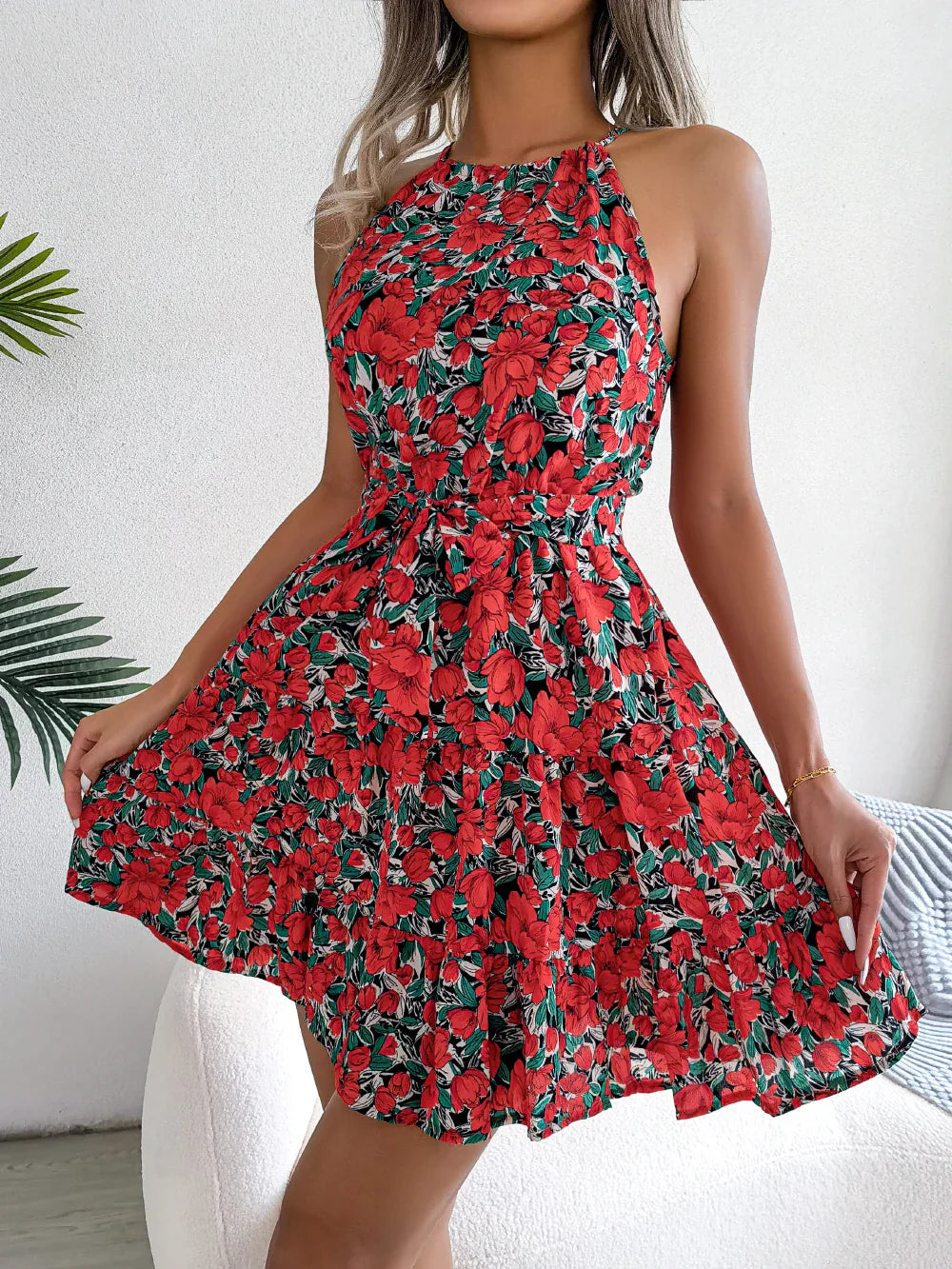 Luftiges Blumenkleid Für Damen