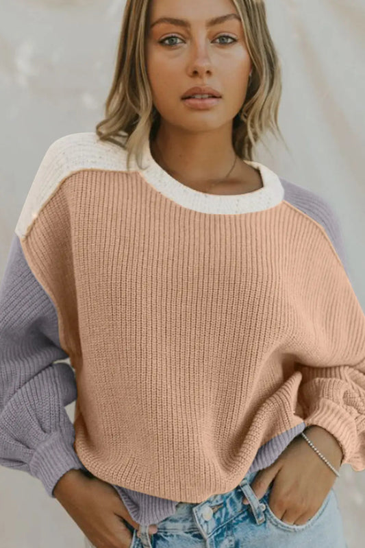 Gerippter Strickpullover für Gemütliche Winter Damen
