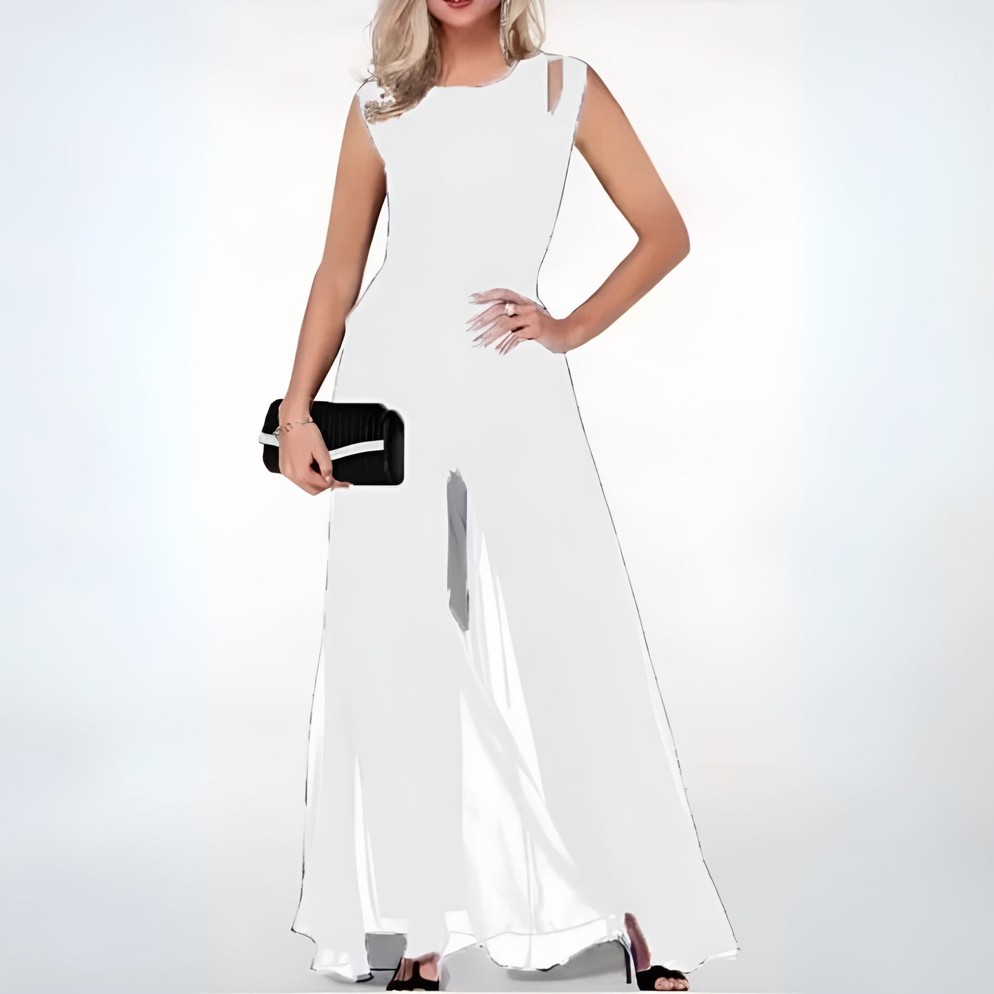 Damen Jumpsuit mit transparentem Overlay für eleganten Gebrauch