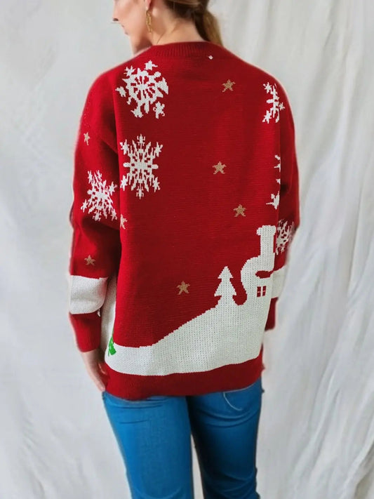 Weihnachtspullover mit Lebkuchenmann-Design für Damen