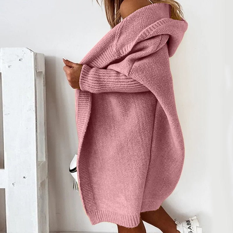 Damen-Strick-Cardigan mit Entspannter Kapuze