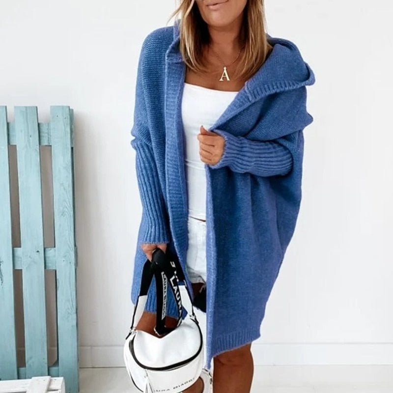Damen-Strick-Cardigan mit Entspannter Kapuze