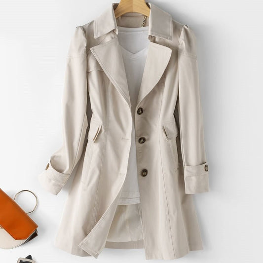Klassischer Trenchcoat mit Knopfverschluss für Damen