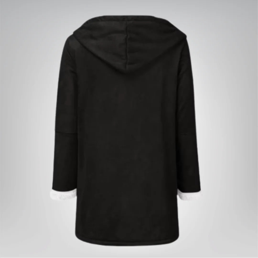 Langer Mantel mit Fleecefutter und Knebelverschluss für Winter Damen