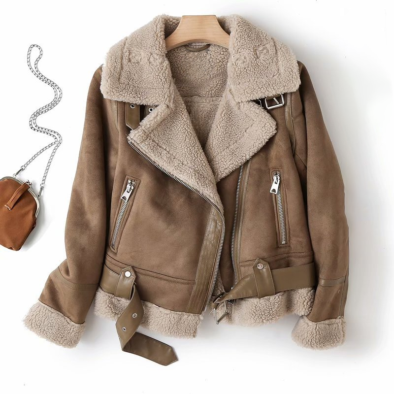 Aviator Jacke Sherpa Gefüttert Stylische Winterkleidung Damen