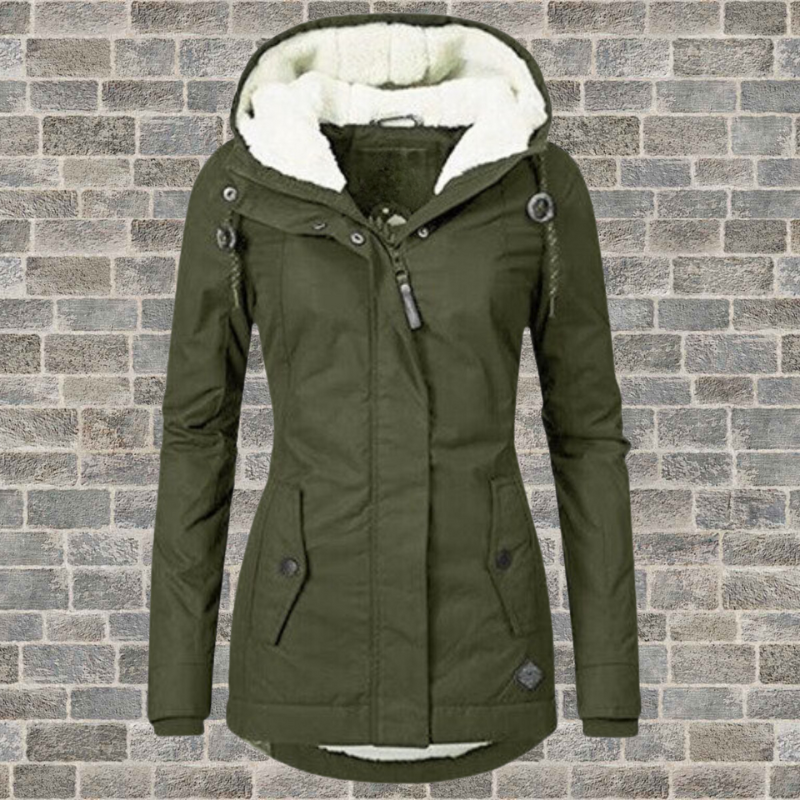 Gefütterte Parka Jacke mit Kapuze Perfekt für Winter Damen