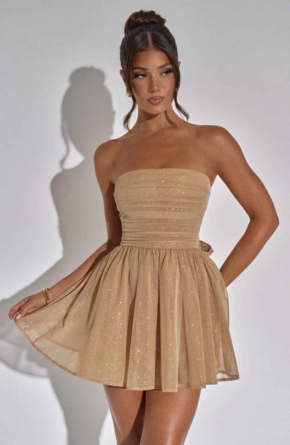 Glitzerkleid Mit Rückenknoten Für Damen