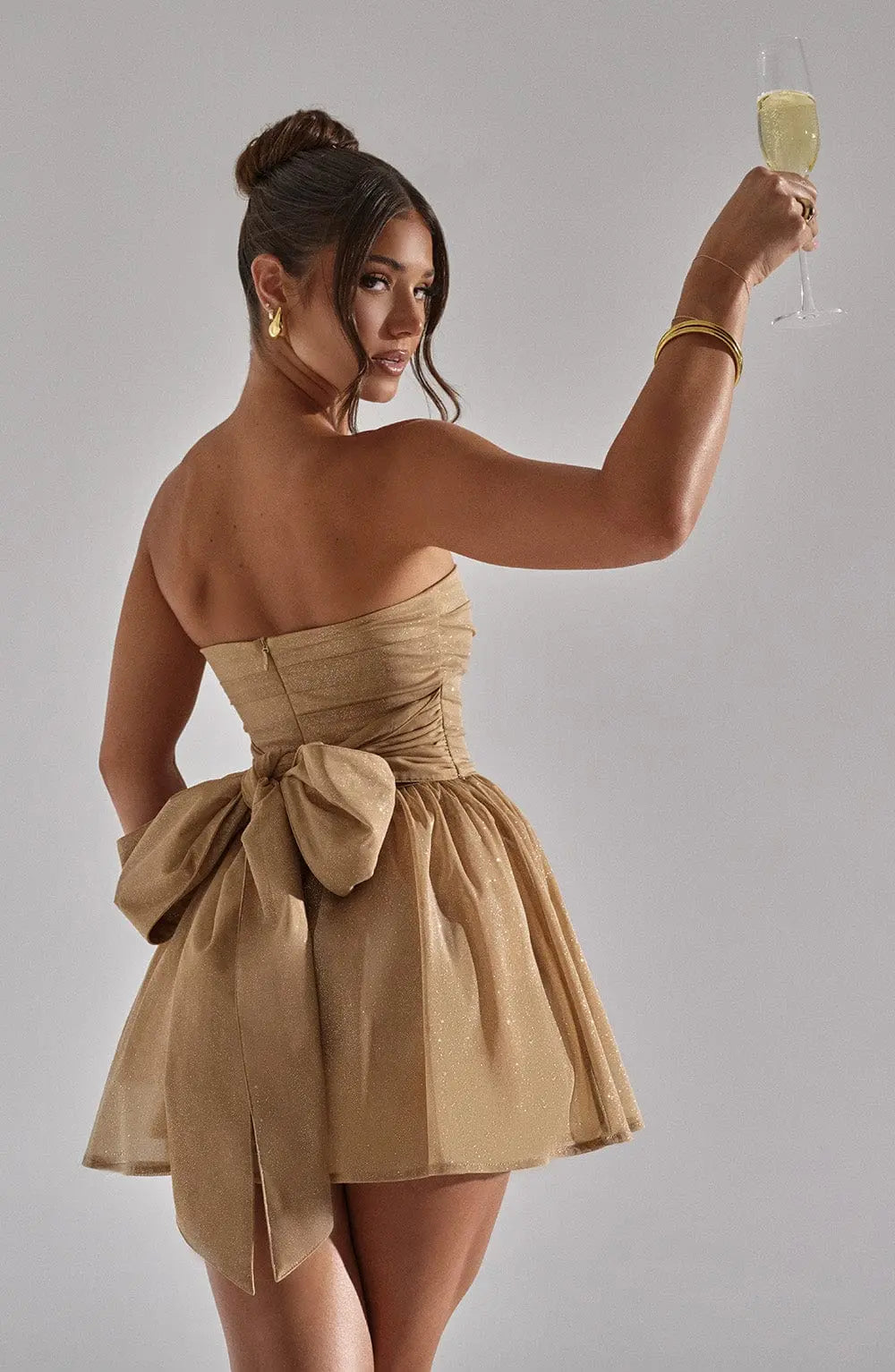 Glitzerkleid Mit Rückenknoten Für Damen