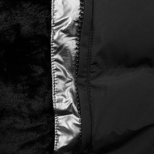 Asymmetrische Steppjacke mit Kapuze für Winter Damen