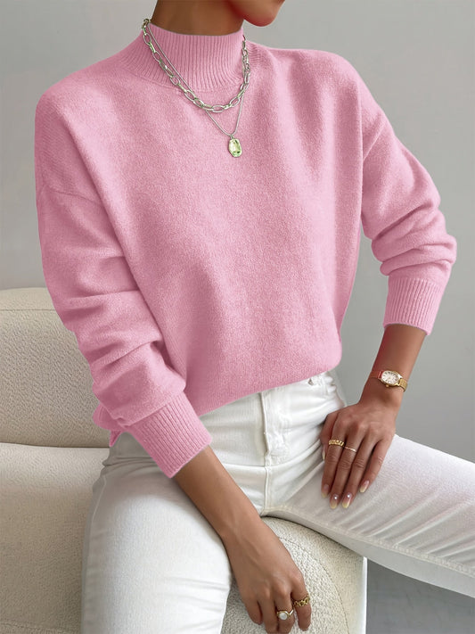 Minimalistischer Stehkragen Winterpullover Damen