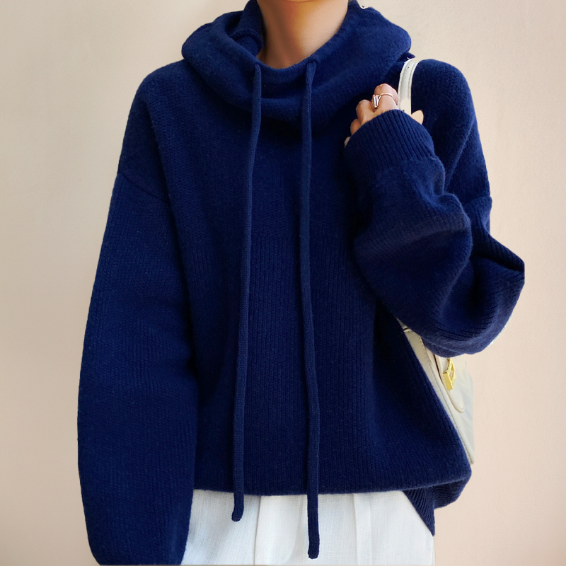 Kapuzerollkragen Weicher Strickpullover Winter Damen