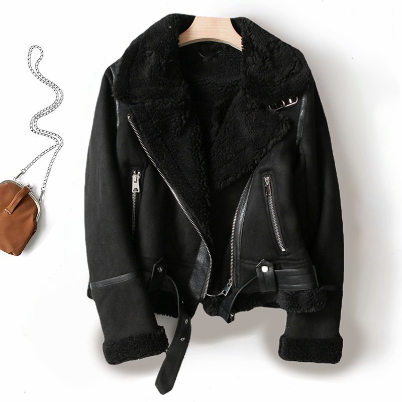 Aviator Jacke Sherpa Gefüttert Stylische Winterkleidung Damen