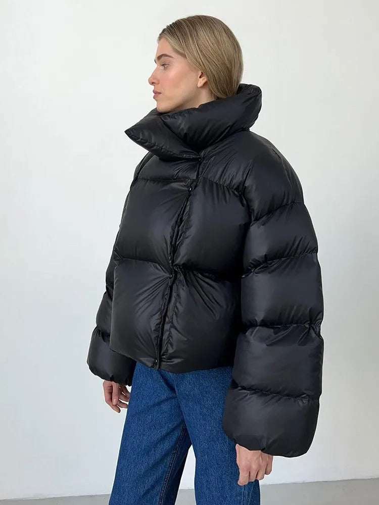 Übergroße Steppjacke Freizeit Streetwear Damen