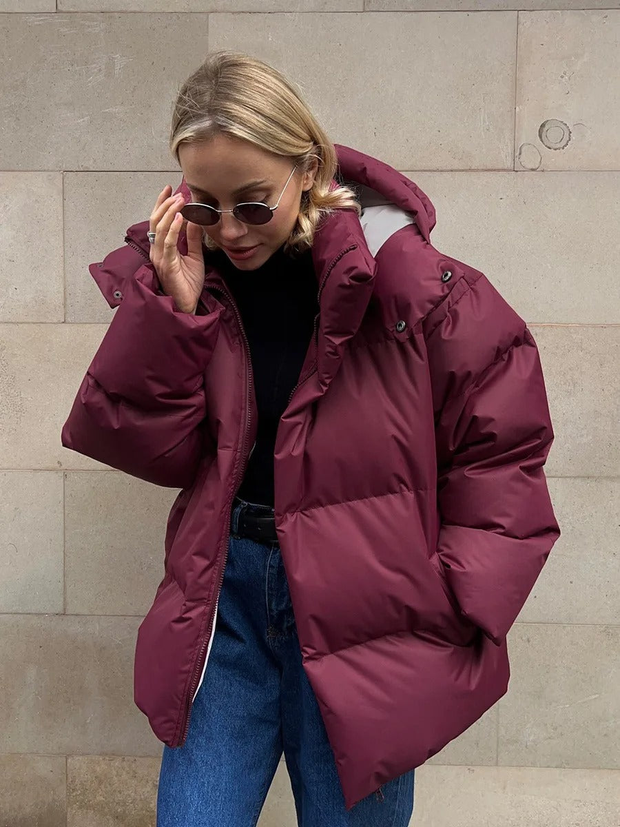 Übergroße Steppjacke Freizeit Streetwear Damen