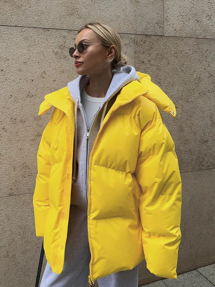 Übergroße Steppjacke Freizeit Streetwear Damen