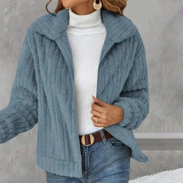 Kunstpelzjacke mit Reißverschluss für Damen