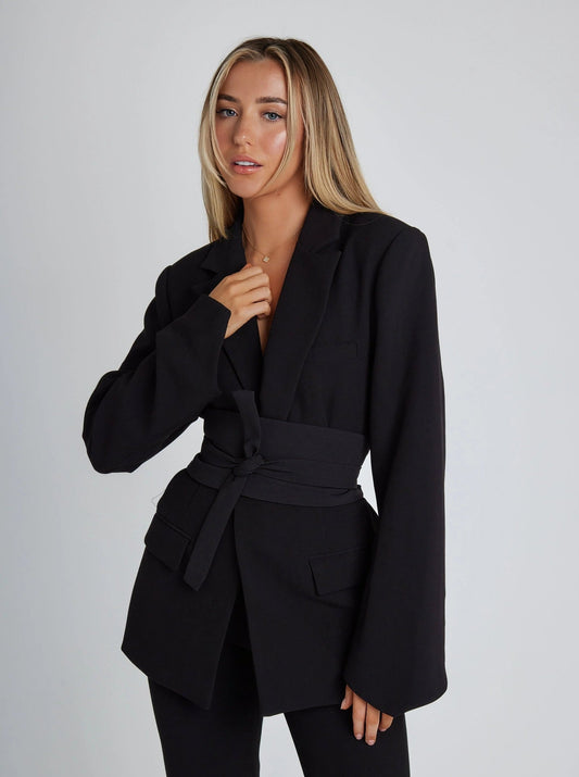 Blazer mit Gürtel und Geformter Passform für Frauen