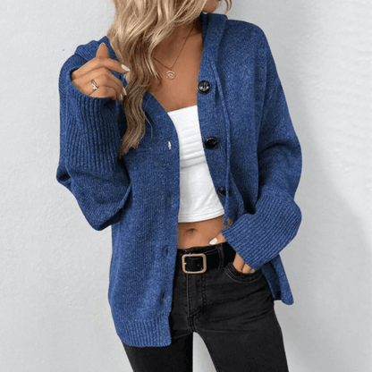 Gestrickte Strickjacke mit Knöpfen für Winter Damen