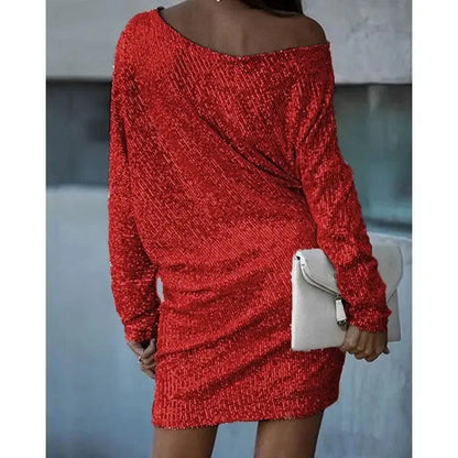 Kontrast-Paillettenkleid Für Glamouröse Abende Für Damen