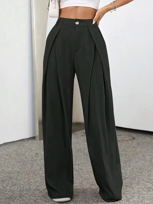 Hohe Bundhose mit Falten und Klassischem Stil für Frauen