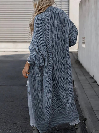Gemütlicher Langer Gestrickter Cardigan Mantel für Winter Damen