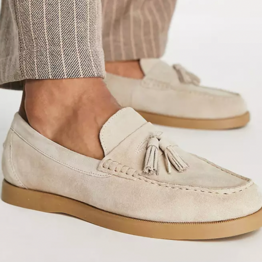 Wildleder Slipper mit Quaste Klassische Slipper Herren Winter