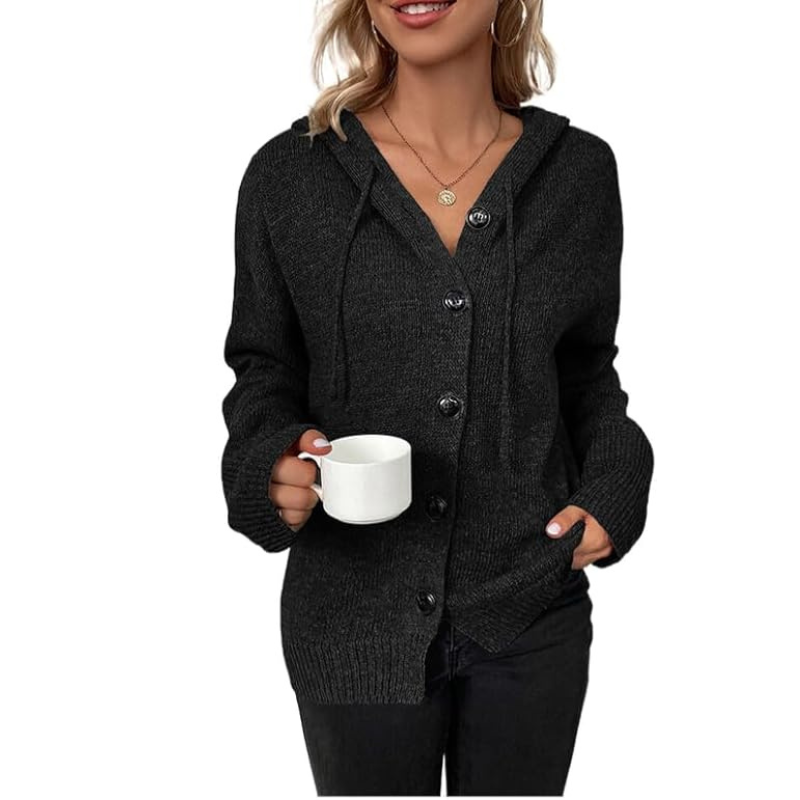 Gestrickte Strickjacke mit Knöpfen für Winter Damen