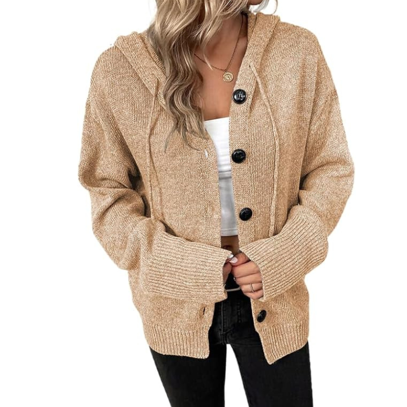 Gestrickte Strickjacke mit Knöpfen für Winter Damen