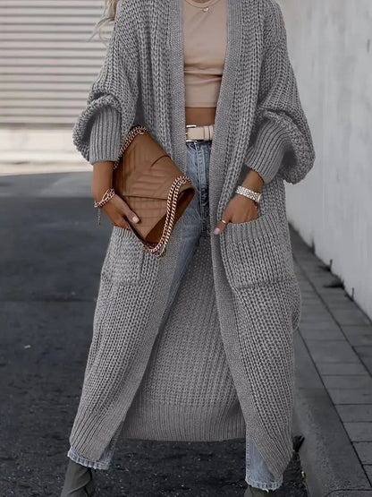 Gemütlicher Langer Gestrickter Cardigan Mantel für Winter Damen
