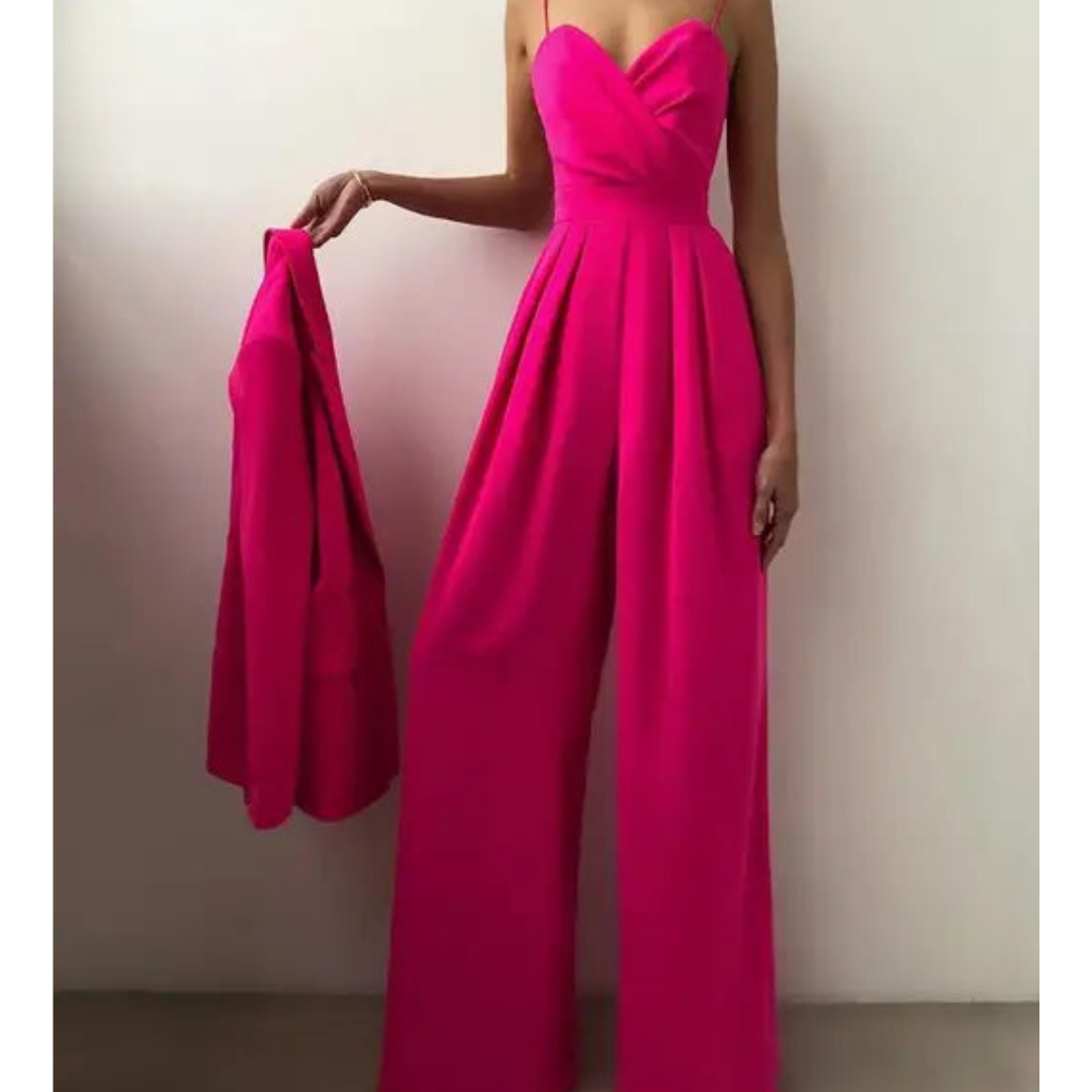 Jumpsuit mit Herzausschnitt und Faltenwurf Damen