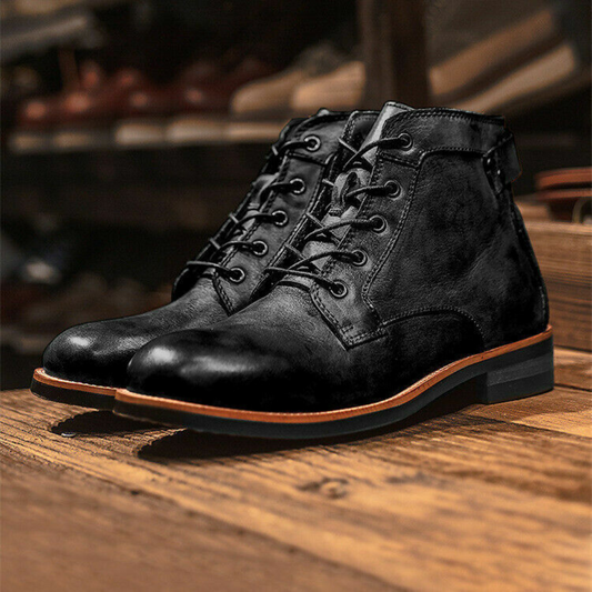Schnürstiefel Aus Leder Klassischer Knöchel Stil Herren Winter