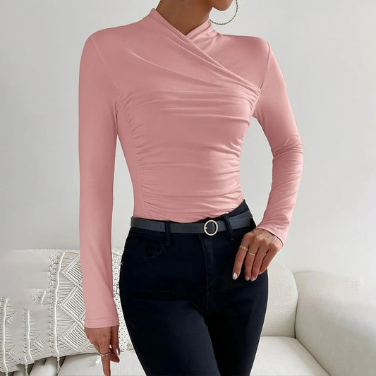 Elegante Wickelbluse mit Langen Ärmeln für Frauen
