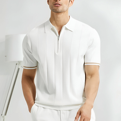 Herren-Poloshirt mit Frontreißverschluss und Modernem Stil
