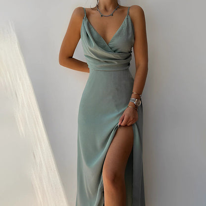 Midnight Cotton Elegantes Midikleid für Frauen