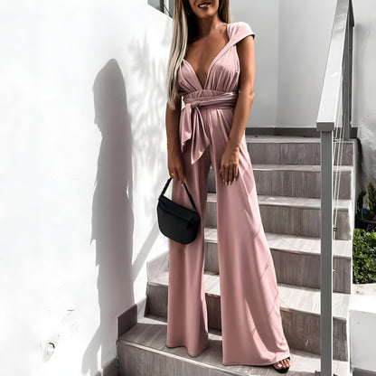 Damen Jumpsuit mit tiefem V-Ausschnitt für den täglichen Gebrauch