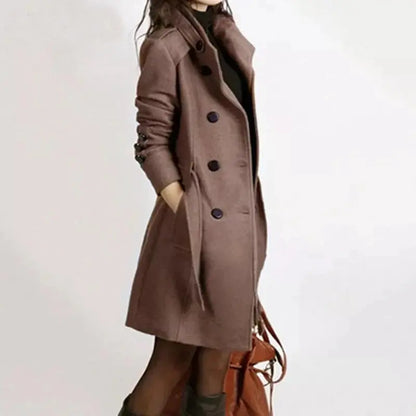 Doppelt Geknöpfter Trenchcoat Mit Gürtel Für Damen