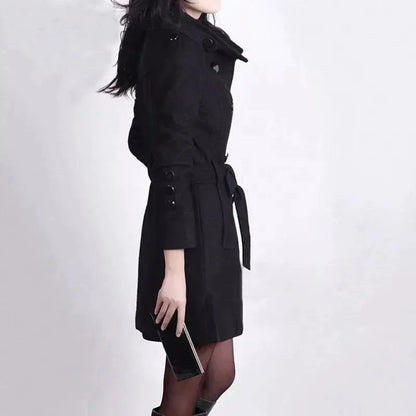 Doppelt Geknöpfter Trenchcoat Mit Gürtel Für Damen