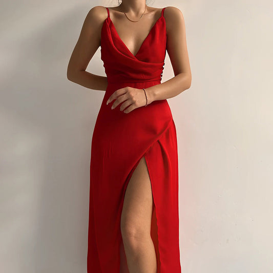Midnight Cotton Elegantes Midikleid für Frauen