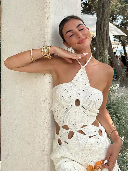 Gestricktes Sommerkleid mit leichtem atmungsaktivem Stoff für Damen