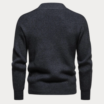 Klassischer Rundhals Strickpullover für Herren Winter