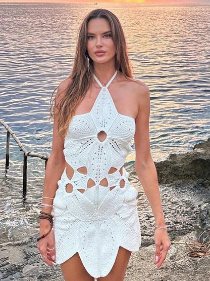 Gestricktes Sommerkleid mit leichtem atmungsaktivem Stoff für Damen