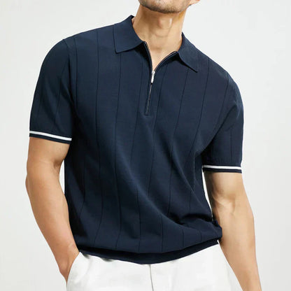 Herren-Poloshirt mit Frontreißverschluss und Modernem Stil