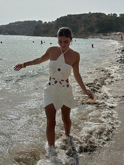 Gestricktes Sommerkleid mit leichtem atmungsaktivem Stoff für Damen